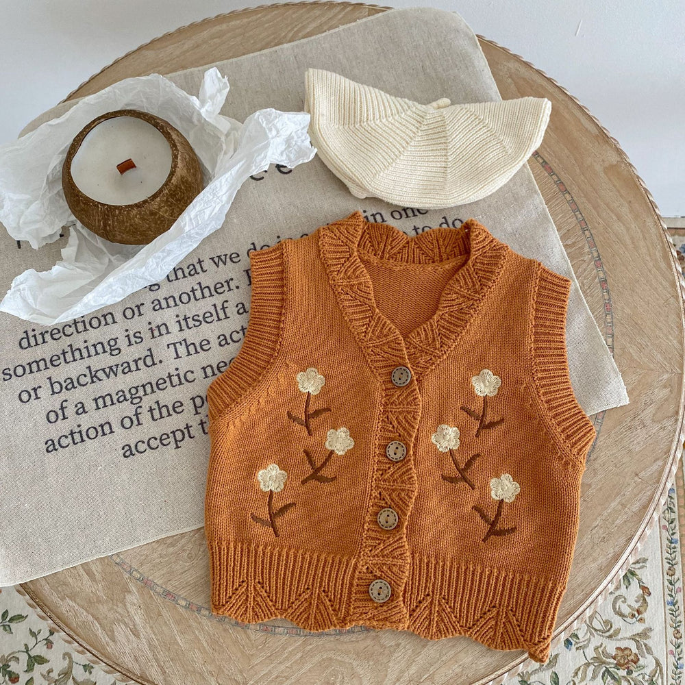 Baby Kid Girls Flower Crochet Embroidered Cardigan Wholesale 221202662