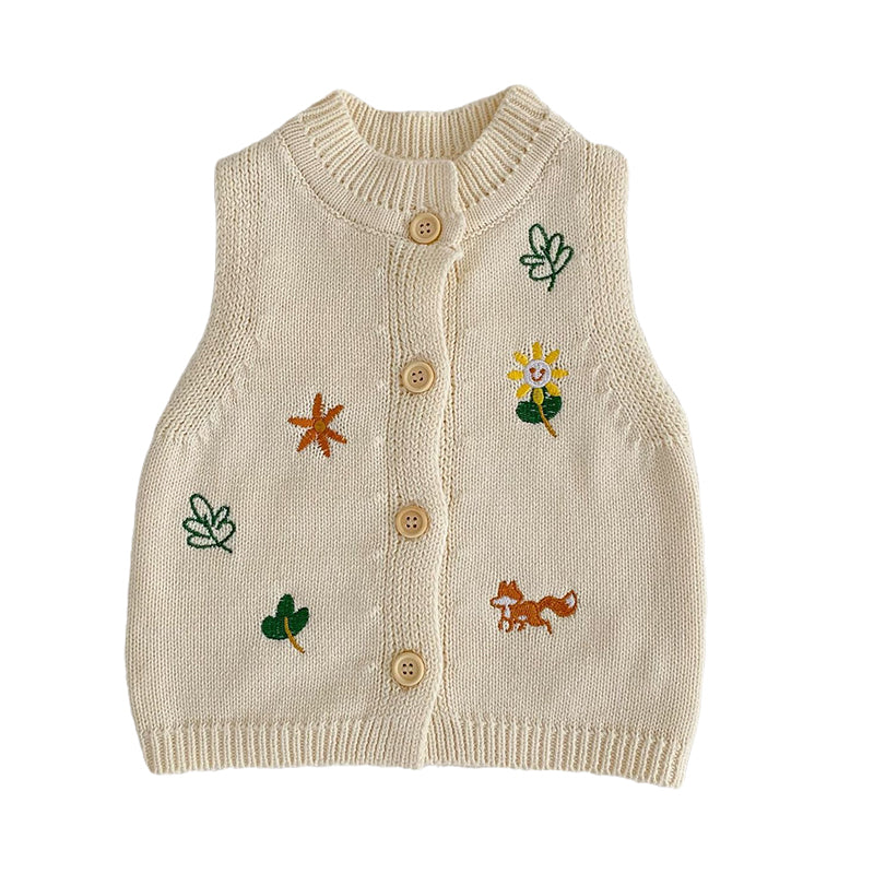 Baby Kid Girls Cartoon Crochet Embroidered Cardigan Wholesale 221202663