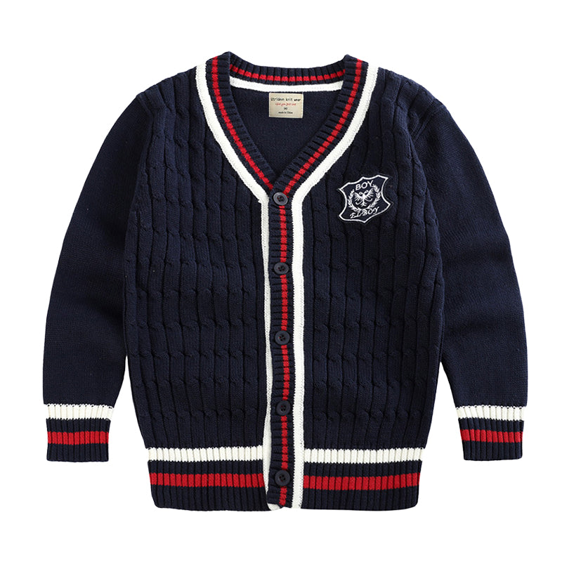 Kid Big Kid Unisex Letters Color-blocking Crochet Cardigan Wholesale 221206105