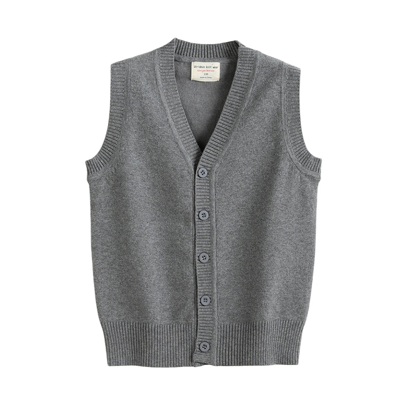 Kid Big Kid Unisex Solid Color Vests Waistcoats Knitwear Wholesale 221206110