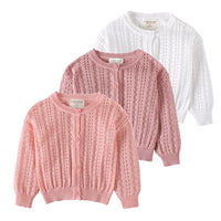 Load image into Gallery viewer, Baby Kid Girls Solid Color Cardigan Knitwear Wholesale 221206116

