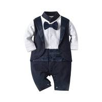 Load image into Gallery viewer, Baby Boys Color-blocking Bow Birthday Party Jumpsuits Wholesale 221206118
