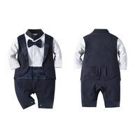Load image into Gallery viewer, Baby Boys Color-blocking Bow Birthday Party Jumpsuits Wholesale 221206118
