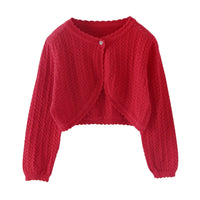 Load image into Gallery viewer, Kid Girls Solid Color Crochet Cardigan Wholesale 221206124
