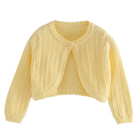 Load image into Gallery viewer, Kid Girls Solid Color Crochet Cardigan Wholesale 221206124

