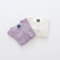 Load image into Gallery viewer, Kid Girls Solid Color Crochet Cardigan Wholesale 221206124
