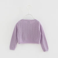 Load image into Gallery viewer, Kid Girls Solid Color Crochet Cardigan Wholesale 221206124
