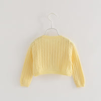 Load image into Gallery viewer, Kid Girls Solid Color Crochet Cardigan Wholesale 221206124
