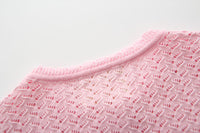 Load image into Gallery viewer, Kid Girls Solid Color Crochet Cardigan Wholesale 221206124
