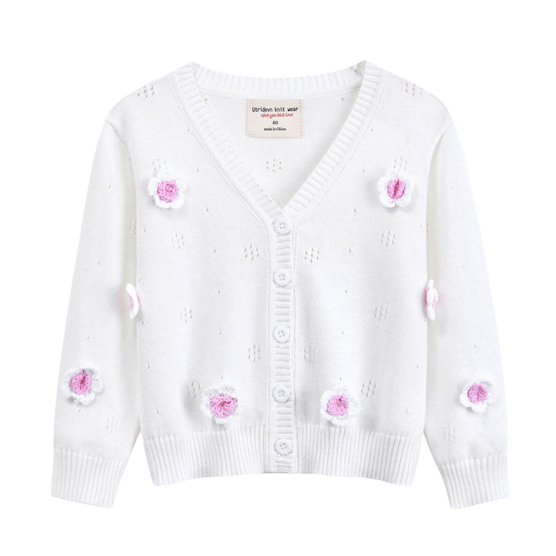 Baby Kid Girls Flower Cardigan Wholesale 221206139
