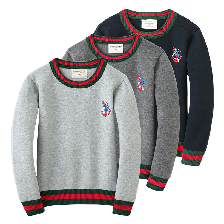 Kid Big Kid Boys Embroidered Sweaters Wholesale 221206169