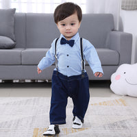 Load image into Gallery viewer, Baby Boys Checked Bow Jumpsuits Wholesale 22120618
