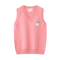 Load image into Gallery viewer, Kid Big Kid Girls Flower Crochet Vests Waistcoats Knitwear Wholesale 221206183
