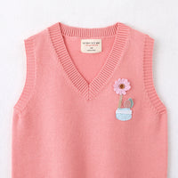 Load image into Gallery viewer, Kid Big Kid Girls Flower Crochet Vests Waistcoats Knitwear Wholesale 221206183
