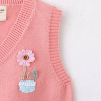 Load image into Gallery viewer, Kid Big Kid Girls Flower Crochet Vests Waistcoats Knitwear Wholesale 221206183
