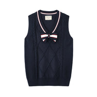 Load image into Gallery viewer, Kid Big Kid Unisex Bow Crochet Vests Waistcoats Knitwear Wholesale 221206184
