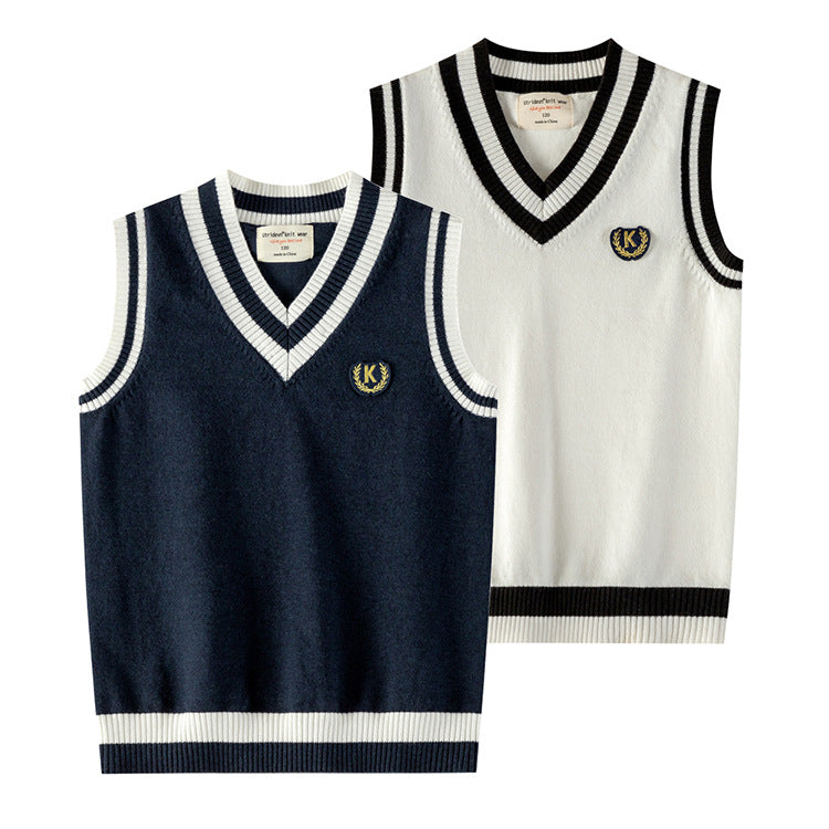 Kid Big Kid Unisex Striped Crochet Vests Waistcoats Wholesale 221206188