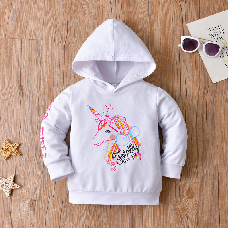 Baby Girls Letters Unicorn Print Hoodies Swearshirts Wholesale 221206195