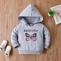 Load image into Gallery viewer, Baby Girls Letters Butterfly Print Hoodies Swearshirts Wholesale 221206196
