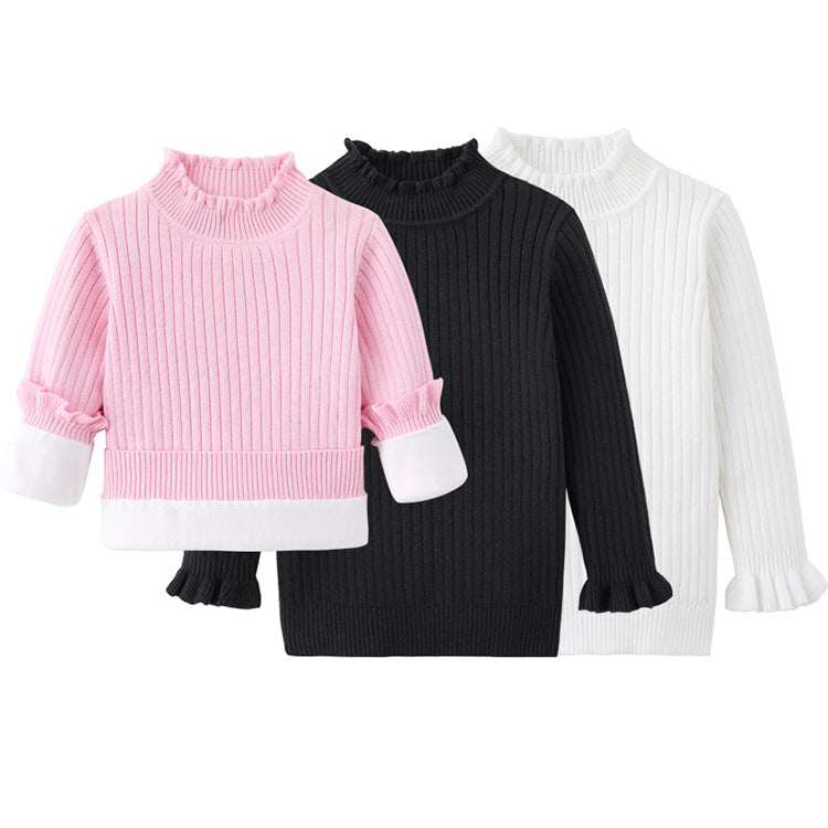Baby Kid Girls Solid Color Sweaters Wholesale 221206203