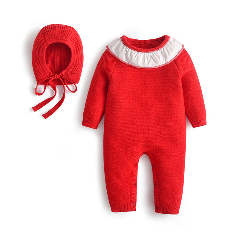 Baby Unisex Color-blocking Knitwear Jumpsuits Wholesale 221206209
