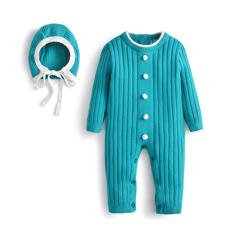 Baby Unisex Solid Color Knitwear Jumpsuits Wholesale 221206210