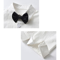 Load image into Gallery viewer, 3 Pieces Set Baby Kid Boys Dressy Solid Color Bow Shirts Checked Vests Waistcoats And Trousers Suits Wholesale 221206211
