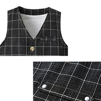 Load image into Gallery viewer, 3 Pieces Set Baby Kid Boys Dressy Solid Color Bow Shirts Checked Vests Waistcoats And Trousers Suits Wholesale 221206211

