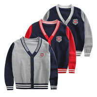 Load image into Gallery viewer, Kid Big Kid Boys Solid Color Cartoon Crochet Cardigan Wholesale 221206214
