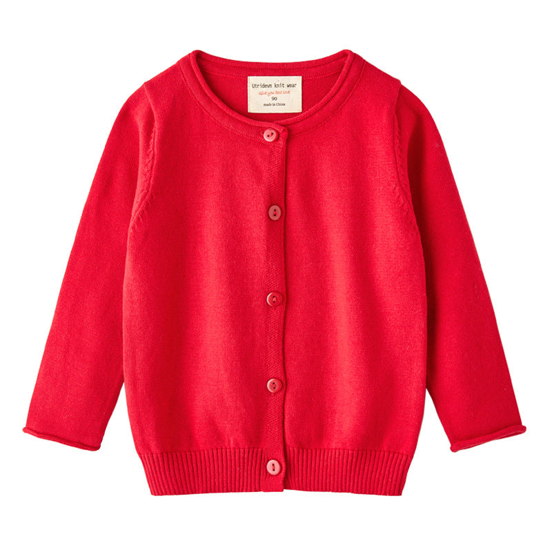 Baby Kid Girls Solid Color Crochet Cardigan Wholesale 221206219