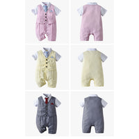 Load image into Gallery viewer, Baby Boys Color-blocking Bow Jumpsuits Wholesale 221206231
