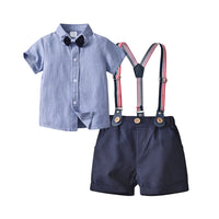 Load image into Gallery viewer, 2 Pieces Set Baby Kid Boys Bow Shirts And Solid Color Rompers Wholesale 221206238

