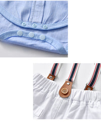 Load image into Gallery viewer, 2 Pieces Set Baby Kid Boys Bow Shirts And Solid Color Rompers Wholesale 221206238
