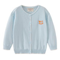 Load image into Gallery viewer, Baby Kid Unisex Solid Color Cartoon Embroidered Cardigan Wholesale 221206240
