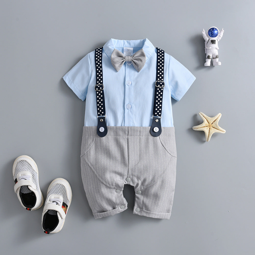 Baby Boys Color-blocking Star Print Rompers Wholesale 221206241