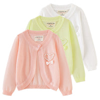 Load image into Gallery viewer, Girls Love heart Bow Crochet Cardigan Wholesale 221206244
