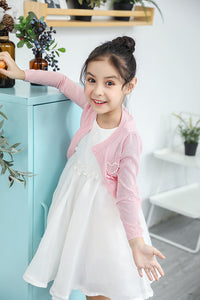 Load image into Gallery viewer, Girls Love heart Bow Crochet Cardigan Wholesale 221206244
