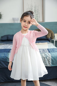 Load image into Gallery viewer, Girls Love heart Bow Crochet Cardigan Wholesale 221206244
