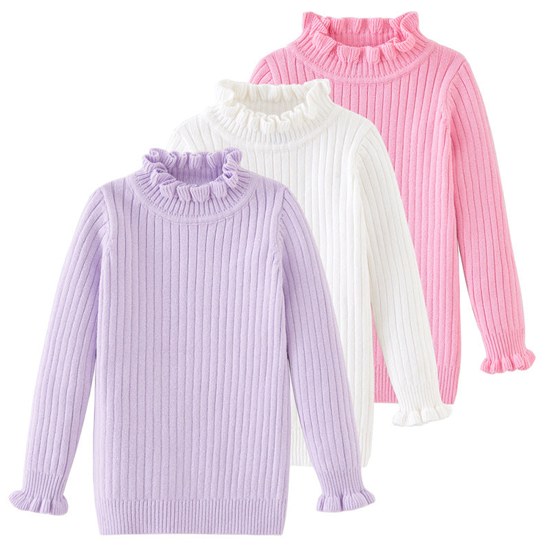 Baby Kid Girls Solid Color Striped Sweaters Wholesale 221206252