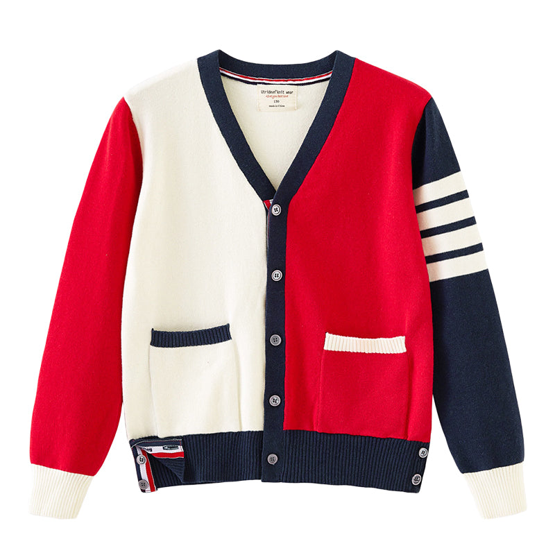 Kid Big Kid Unisex Color-blocking Cardigan Wholesale 221206276