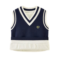 Load image into Gallery viewer, Baby Kid Big Kid Unisex Striped Letters Crochet Vests Waistcoats Wholesale 221206278
