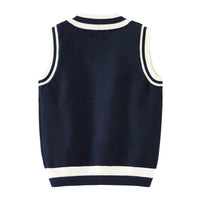 Load image into Gallery viewer, Baby Kid Big Kid Unisex Striped Letters Crochet Vests Waistcoats Wholesale 221206278
