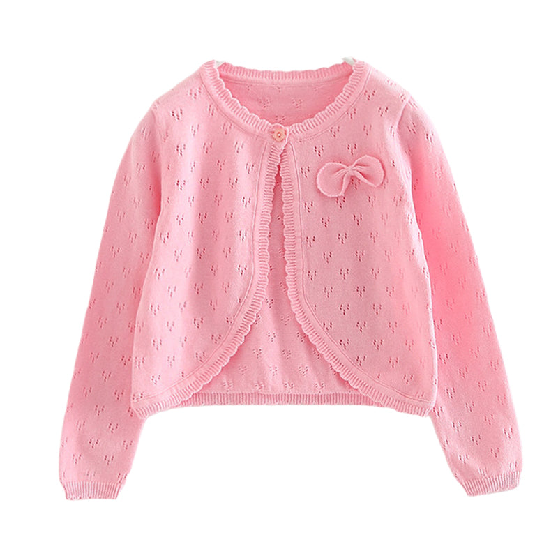 Baby Kid Girls Bow Crochet Cardigan Wholesale 22120629