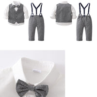 Load image into Gallery viewer, 3 Pieces Set Baby Kid Boys Dressy Solid Color Vests Waistcoats Shirts And Jumpsuits Wholesale 221206304
