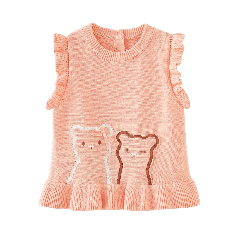 Baby Kid Girls Cartoon Print Vests Waistcoats Wholesale 221206314