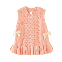 Load image into Gallery viewer, Baby Kid Girls Bow Vests Waistcoats Knitwear Wholesale 221206323

