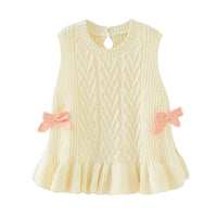 Load image into Gallery viewer, Baby Kid Girls Bow Vests Waistcoats Knitwear Wholesale 221206323

