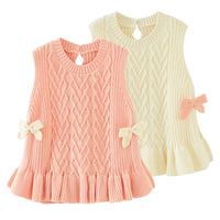 Load image into Gallery viewer, Baby Kid Girls Bow Vests Waistcoats Knitwear Wholesale 221206323
