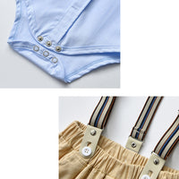 Load image into Gallery viewer, 2 Pieces Set Baby Kid Boys Birthday Party Bow Rompers And Solid Color Jumpsuits Wholesale 221206326
