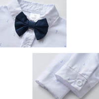 Load image into Gallery viewer, 2 Pieces Set Baby Kid Boys Birthday Party Bow Print Rompers And Solid Color Jumpsuits Wholesale 221206327

